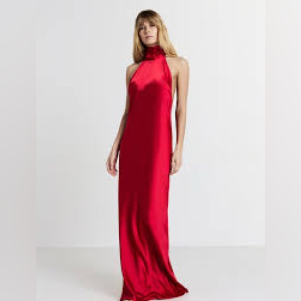 NWT Commense Red Backless Halter Dress